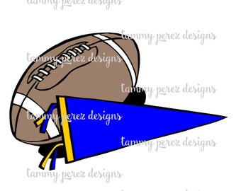 3 Football Y'all, Pennant, Customized Team Mascot, Monograms Mom SVG - Digital downloads for craft cutting
