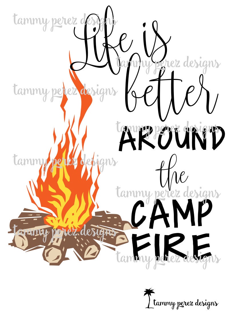 Happy Camper Adventure Awaits Campfire Camping SVG DXF ...
