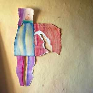 Angeli,acquarello originale,pensiero,spiriti,opera pezzo unico,arte insolita,dipinto a mano,da appendere,sognare,angelo con grandi ali,arte