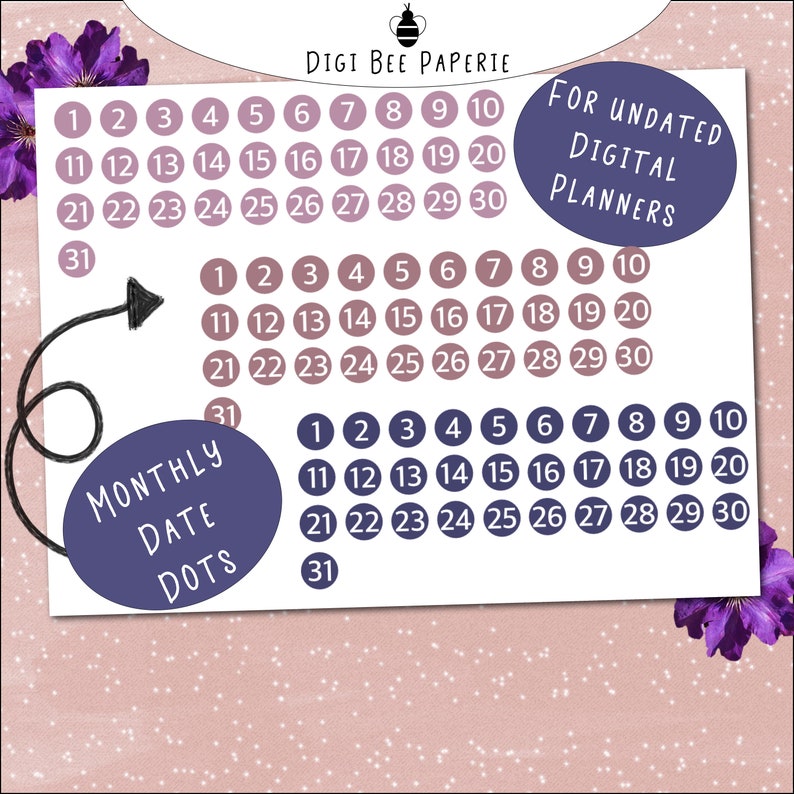 Digital Date Stickers Digital Stickers for Goodnotes Digital - Etsy