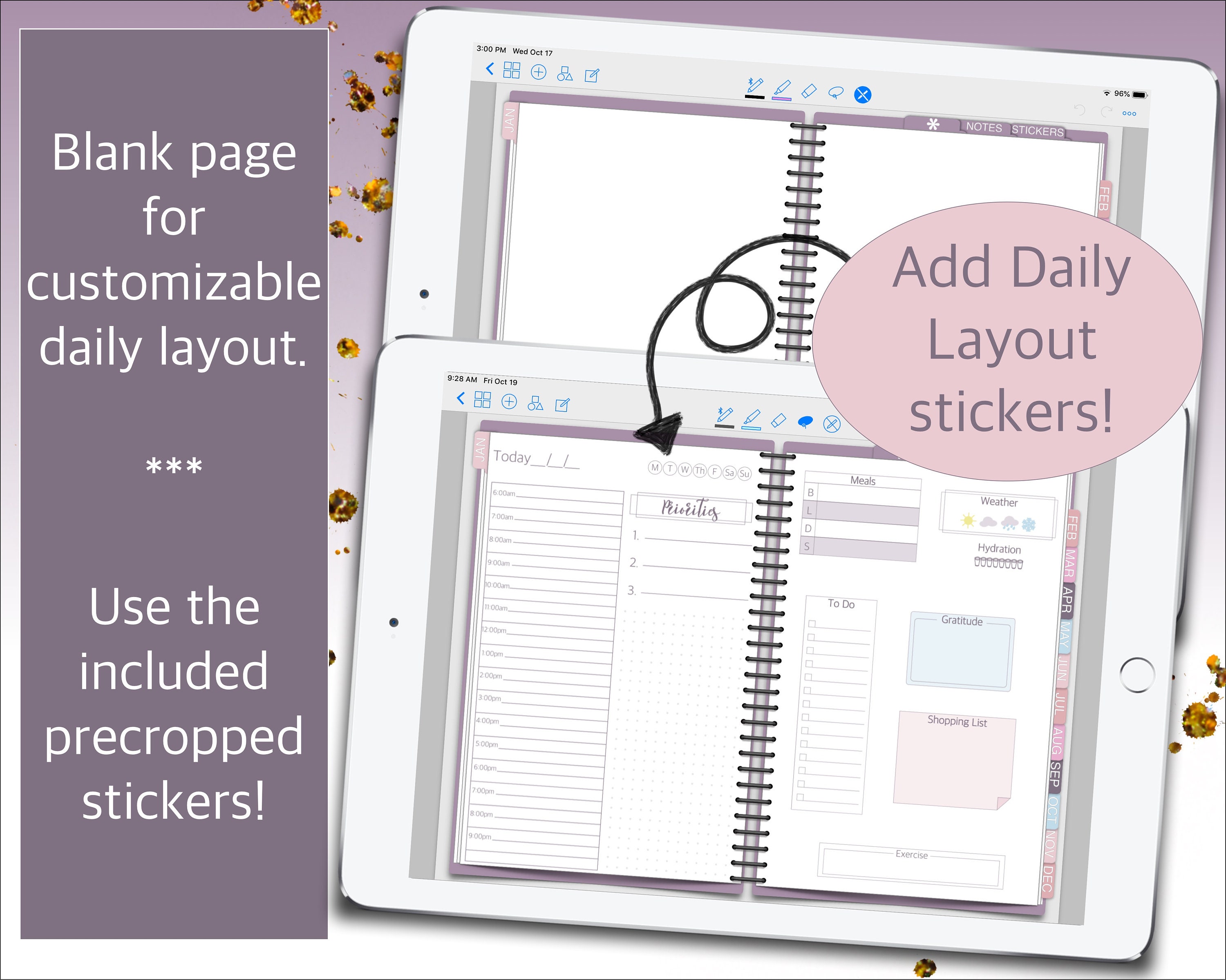 Undated Digital Planner Customizable Digital Planners Etsy