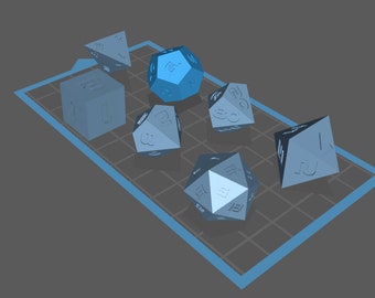 3D Modeled dice, 3d print dice set, STL print file, Digital Download, No supports, resin 3d printer