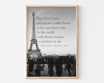 Midnight in Paris Inspired A4 Print / Woody Allen / Travel / Wall Art