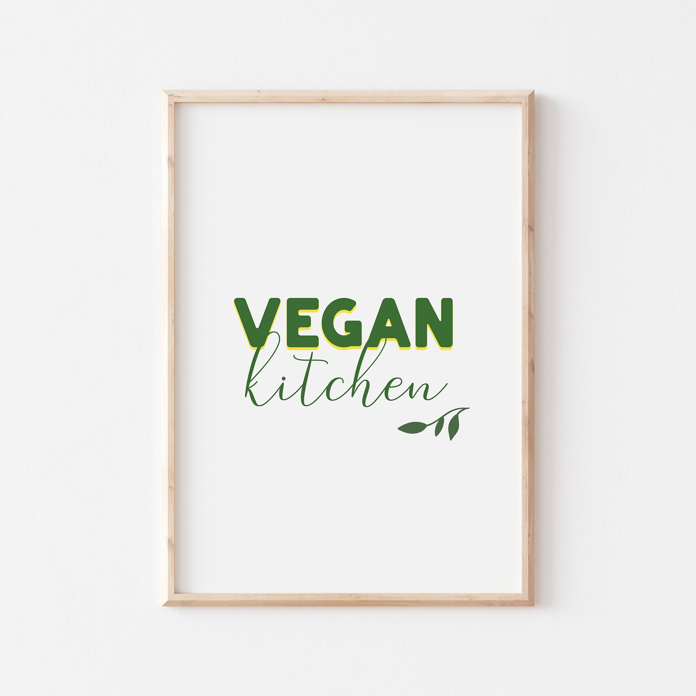Vegan Kitchen / Wall Art / 5x7 or A4 / Vegan Wall Art / Etsy