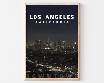 Los Angeles Downtown Print / A4 / California Print / Travel Wall Art / Poster / USA poster / Los Angeles poster / LA poster