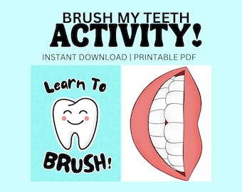 Actividad de salud dental: Cepíllate los dientes, libro de actividades DIY (PDF imprimible)