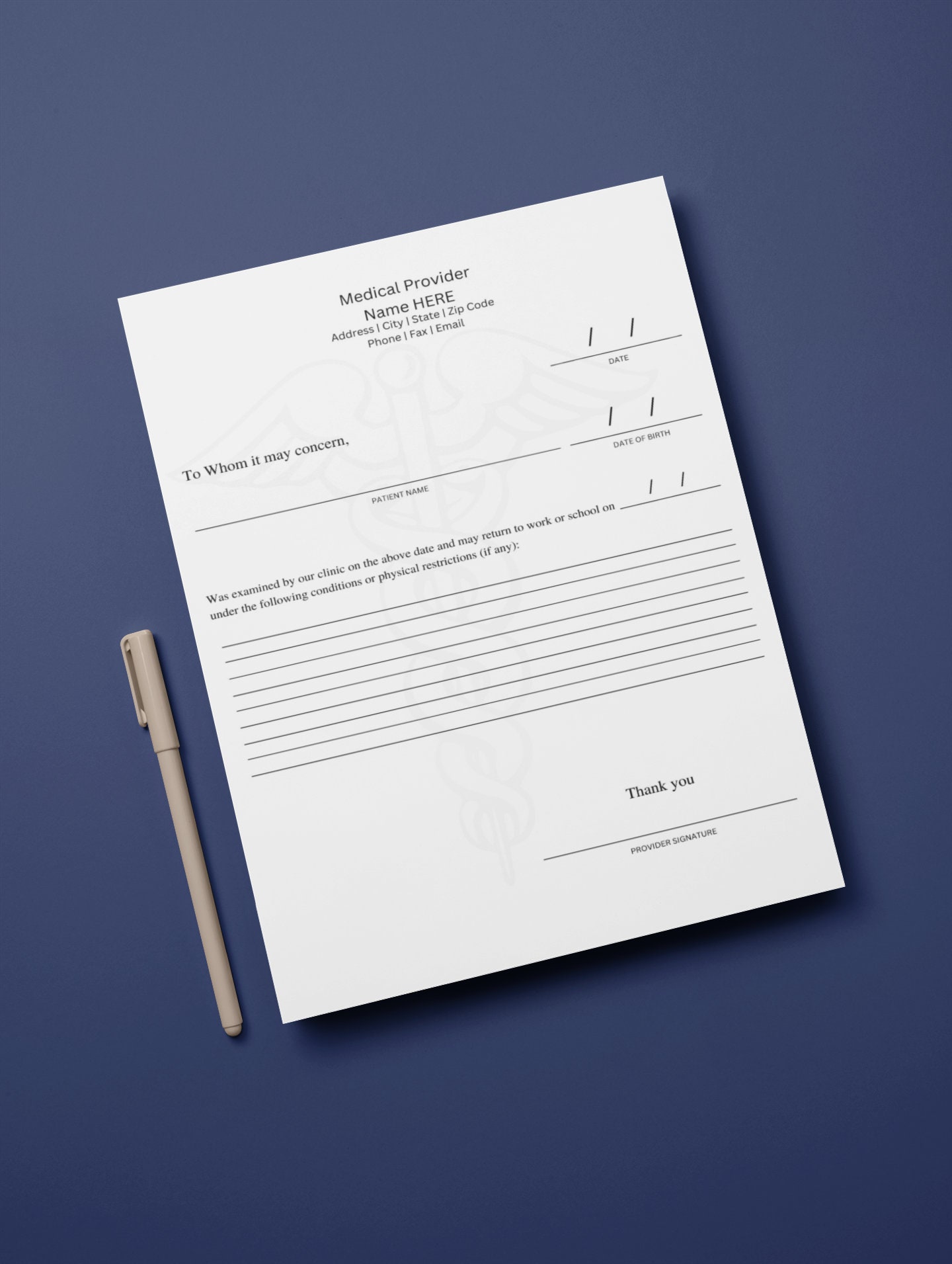 Excuse Note Form.pdf Doctor's Note Template Doctor's Excuse Letter PDF Editable Instant ...