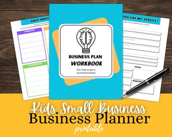 Planificador de negocios para niños, guía de planificación (PDF, imprimible para educación en casa), puesto de limonada, plan de negocios para pequeños emprendedores y seguimiento de presupuesto.