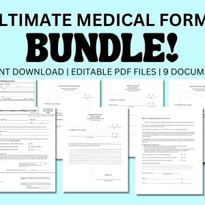 Custom Doctor's Note Excuse PDF Template Set of 9 Bundle, Doctor's ...