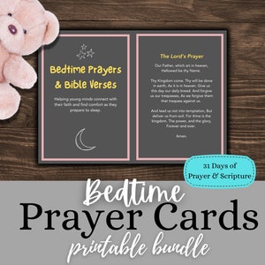 Bedtime Prayer Cards: Christian Scripture, Nighttime Routine (PDF)