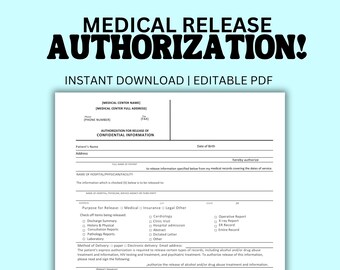 Formulario de autorización médica editable (Descargar PDF)