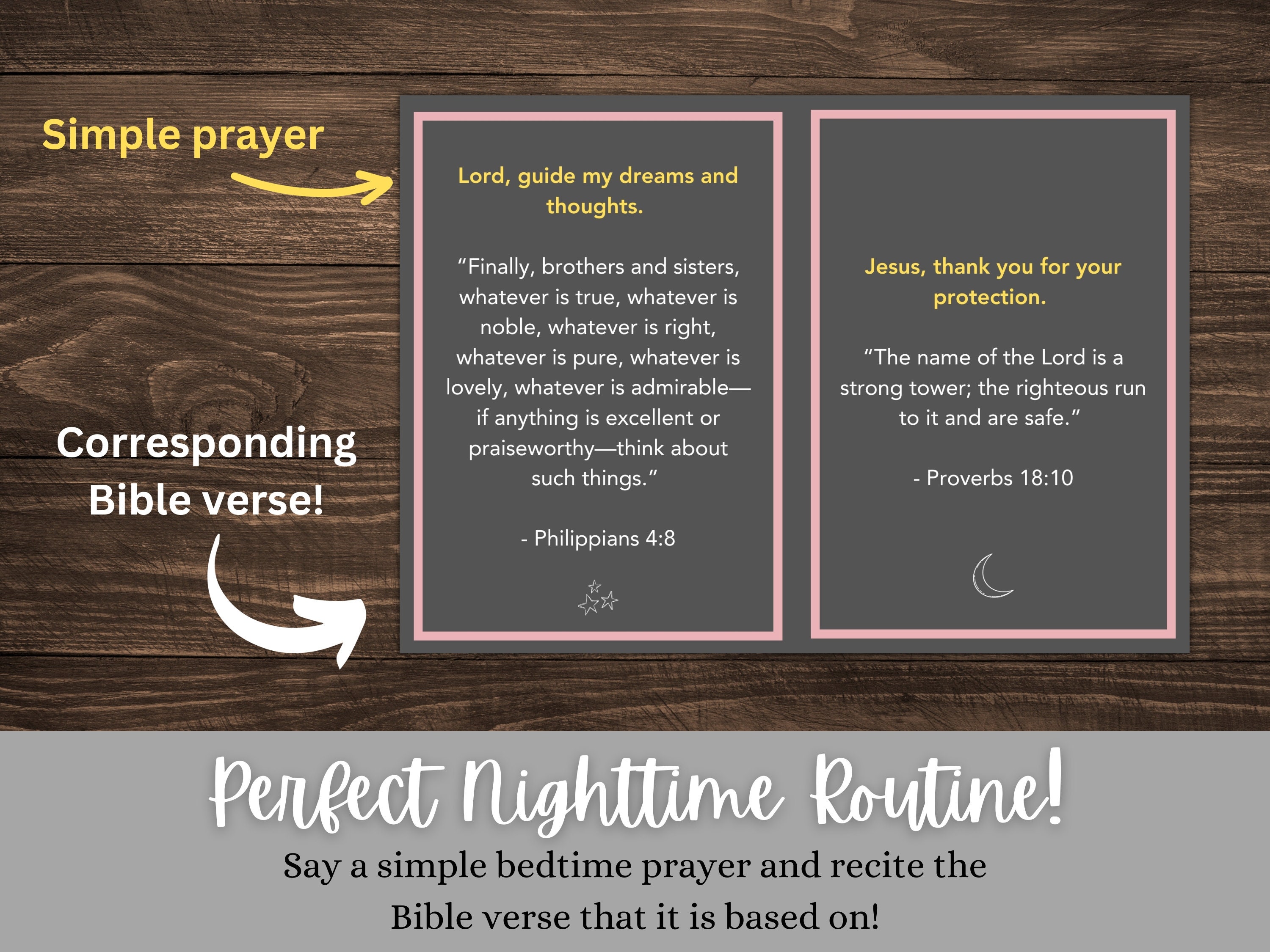 Prayer Cards Printable PDF Bundle Nighttime Routine Christian - Etsy