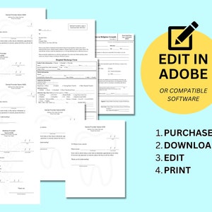 Custom Doctor's Note Excuse PDF Template Set of 9 Bundle, Doctor's ...