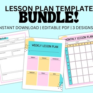 Lesson Plan Template Bundle: Homeschool Teacher Planner (Digital Download)