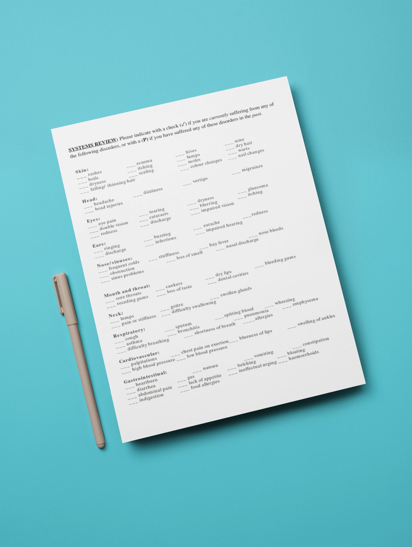 Custom Client Intake Homeopathy Form PDF Template Set of 7 Instant ...