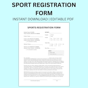 Aangepaste pdf-sjabloon sportkampregistratie, sportkamp directe download bewerkbare pdf-sjabloon voor school VBS-sportkamp