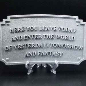 Main Street Entranceway Welcome Plaque DL Inspired Sign Antique Hammered Silver Shade Disney World Home Decor Inspired Prop image 1