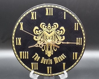 Personalized Haunted Mansion Welcome Foolish Mortals Inspired Wall Clock ( Disney Prop Inspired Replica )