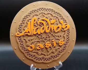 Aladdin's Oasis Welcome Plaque Inspired Replica Sign  (Disneyland Prop Inspired Replica)