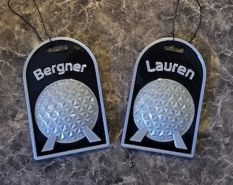 Personalized Epcot Spaceship Earth Inspired Luggage Tag - Your Name Here! ( Disney World Inspired Prop )