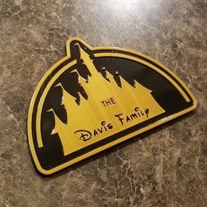Personalized / Customize-able Disney inspired Castle Family Name Plaque / Sign - ( Disney World Inspired Home Decor )
