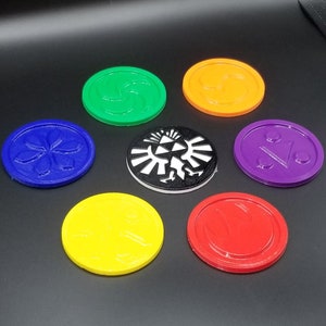 Ocarina of Time Themed Temple Medallion + Hyrule Crest Coaster Set - 7 total