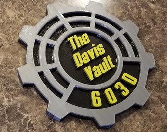 Personalized Fallout Vault Door Inspired Address Plaque / Sign - Custom Family Wording ( Video Game Decor )
