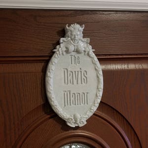 Personalized Disney Haunted Mansion Inspired Prop Sign / Plaque Replica Welcome ( Prop Inspired Replica) - Marble Shade