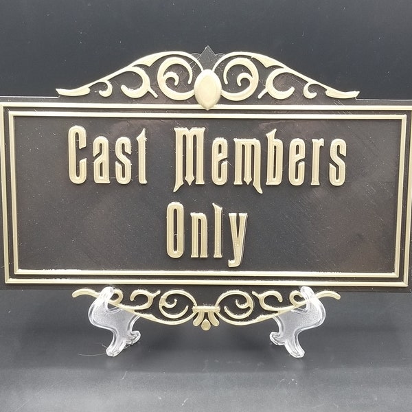 Haunted Mansion Inspired Cast Members Only Prop Sign / Plaque Replica