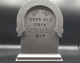 Haunted Mansion Graveyard Here Lies Good Old Fred / Halloween Inspired Tombstone Prop Replica (Disney Prop Inspired Replica)