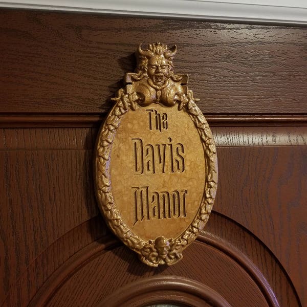 Personalized Haunted Mansion Inspired Prop Sign / Plaque Replica Welcome (Disney Prop Inspired Replica) - Bronze Shade