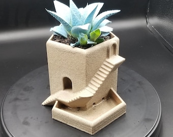 Sand Castle Tower Inspired Planter - Office Desk Home Decor Planter box