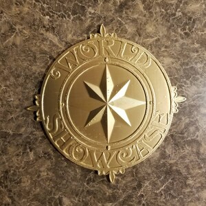 Full Scale World Showcase Medallion Inspired Sign / Plaque Prop Replica ( Disney Epcot Prop Inspired Replica )