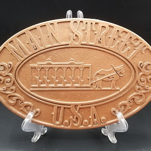 Main Street USA Trash Can Plaque / Sign - Copper Shade (Disney Inspired Prop Replica)