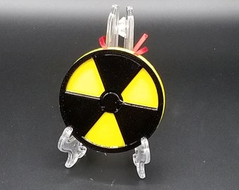 Nuclear Radioactive Symbol Inspired Christmas Ornament - Science Christmas Prop