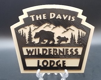 Personalized Disney World Fort Wilderness and Wilderness Lodge Inspired Sign / Plaque  ( Disney Prop Inspired Replica )