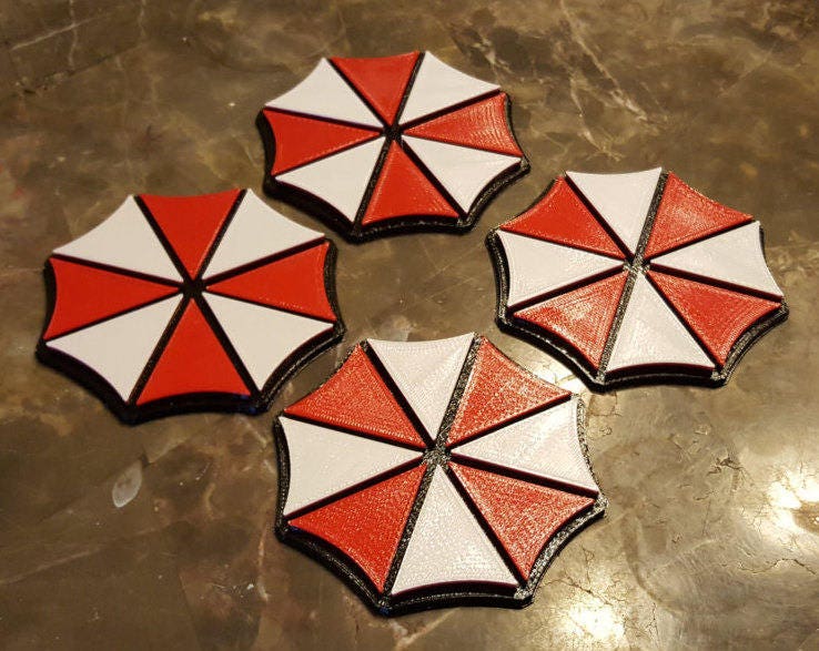 Umbrella Inspired Coaster Set - 4 total