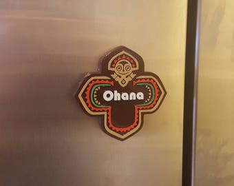 Polynesian Tiki Themed Ohana Car / Fridge Magnet