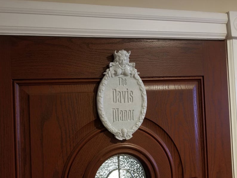 Personalized Disney Haunted Mansion Inspired Prop Sign / Plaque Replica Welcome Prop Inspired Replica Marble Shade image 1