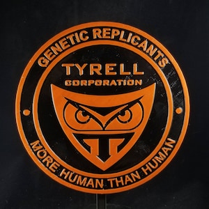 Réplica de placa inspirada en el logotipo de Tyrell Corporation de Blade Runner (decoración del hogar/placa)