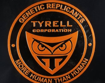 Replika tabliczki znamionowej inspirowanej logo Blade Runner Tyrell Corporation (dekoracja wnętrz / tabliczka)