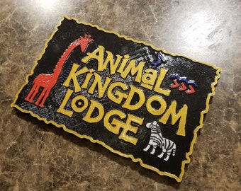 Animal Kingdom Lodge Plaque Inspired Sign - Replica ( Disney World Home Decor Inspired Prop )