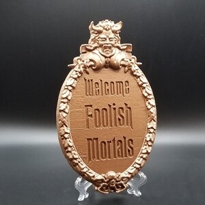 Haunted Mansion Welcome Foolish Mortals Inspired Prop Sign / Plaque Replica Welcome Disney Prop Inspired Replica Bronze Shade image 3