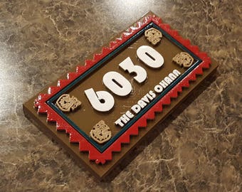 Personalized Polynesian Themed Address Plaque w/ Family Name ( Disney Resort Inspired Prop / Sign )