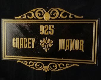 Personalized Haunted Mansion Inspired Address Sign Prop / Plaque Replica (Disney Prop Home Decor Inspired Replica)