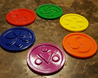 Ocarina of Time Themed Temple Medallion Coaster Set - 6 total