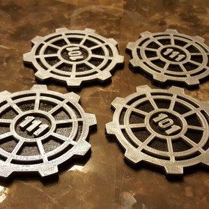 Vault Door Themed Coaster Set - 4 total (111 & 101)