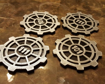 Vault Door Themed Coaster Set - 4 total (111 & 101)