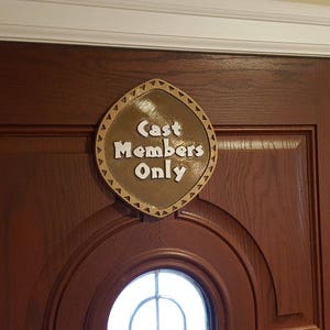 Circular Polynesian Themed Cast Members Only Sign / Plaque image 2