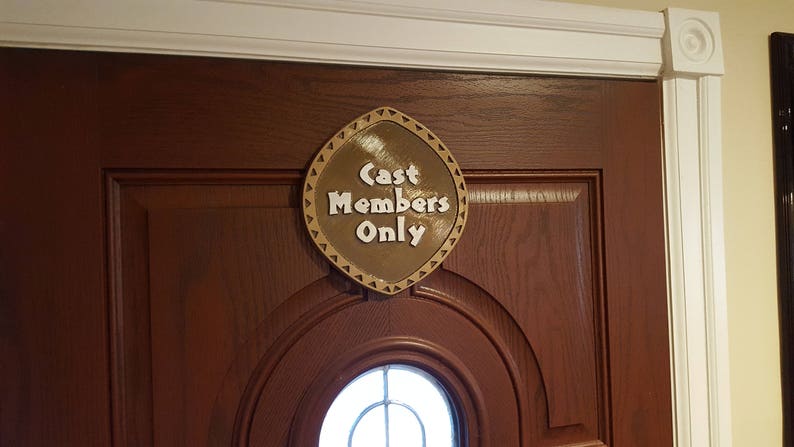Circular Polynesian Themed Cast Members Only Sign / Plaque image 2